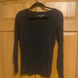 Eddie Bauer Womens Heather Gray Long Sleeve Top